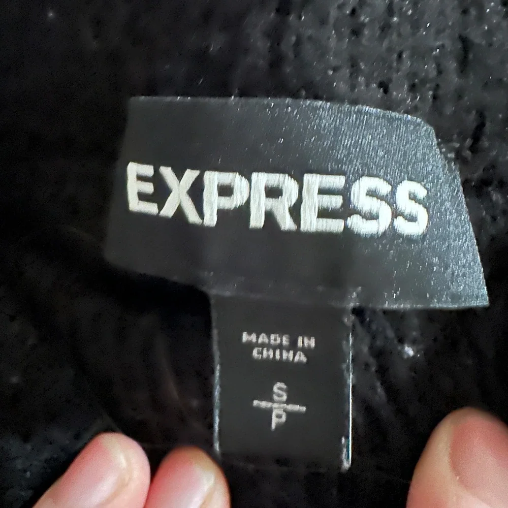 Express Black Knit Jogger Pants Cozy Textured Lounge Wear Size S‎